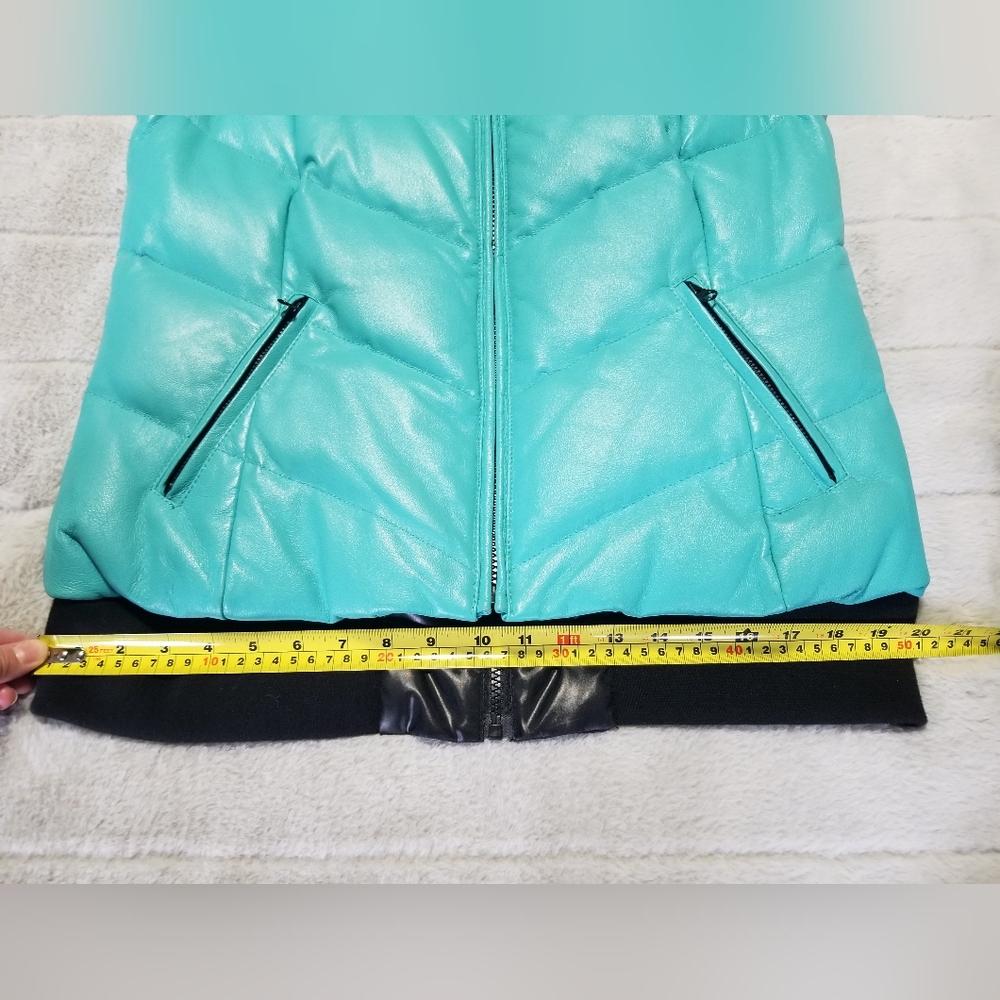 Blink faux leather vest, blue and black, medium - Picture 8 of 9